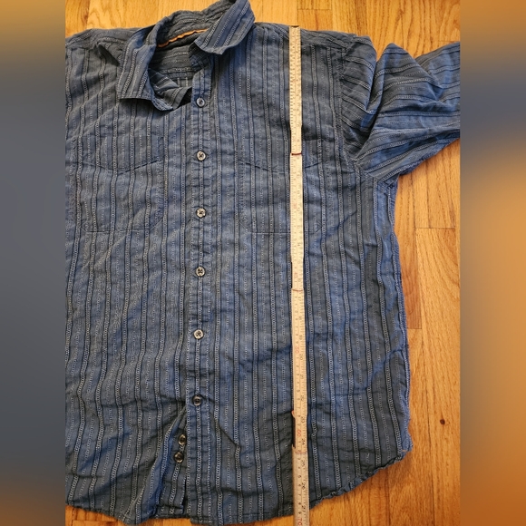 The Territory Ahead Reserve Silk Collared Button Shirt Size Large Blue - Picture 8 of 9